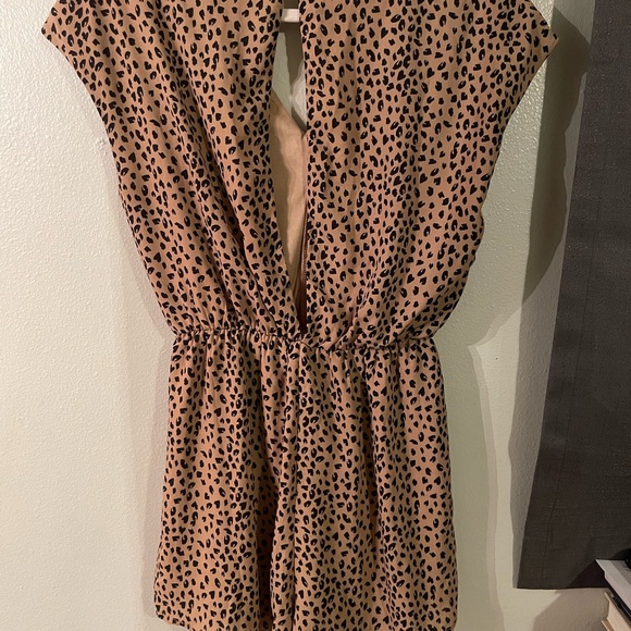 She + Sky Pants - Leopard Print Romper